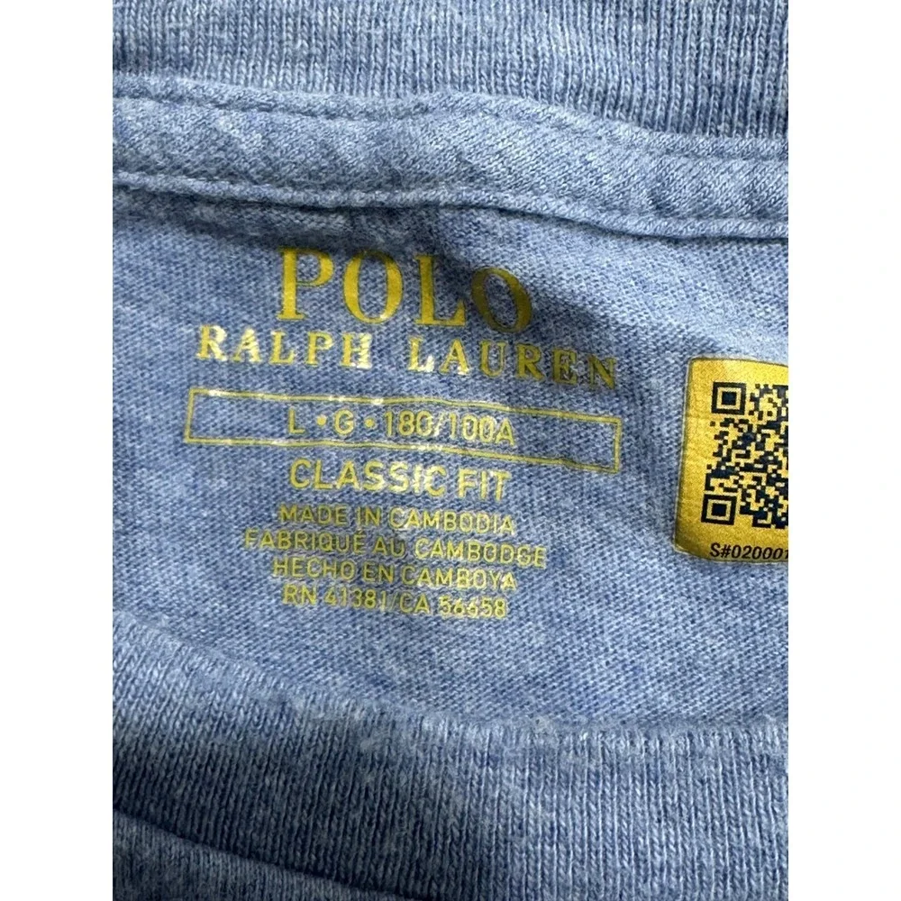Polo Ralph‎ Lauren T-Shirt Men's Size Large Blue Embroidered Logo Short Sleeve
